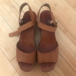 Tan Leather Clog Sandals